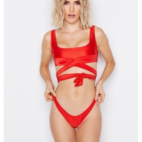 NWT ris-k shine wrap around bikini cream L - Picture 5 of 11